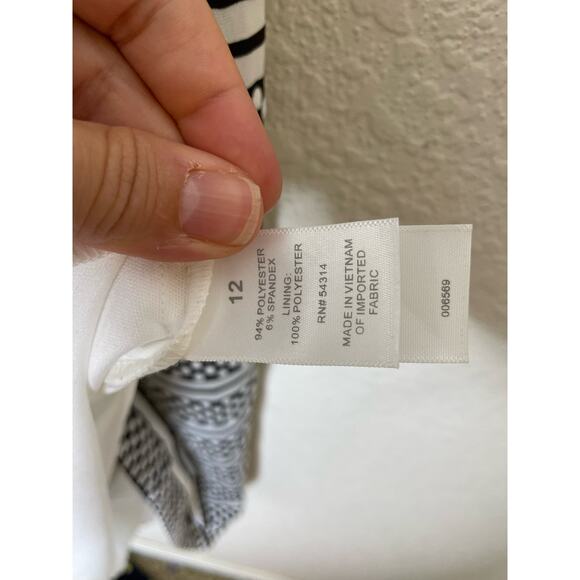 Bisou Bisou Black and White Polka Dot Body Con Dress Womens size 12 y2k vintage - Picture 5 of 6